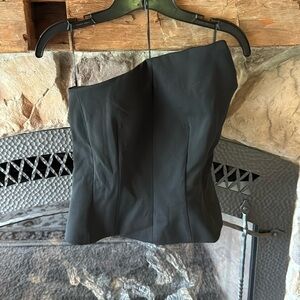 Zara limited design black strapless tailored top